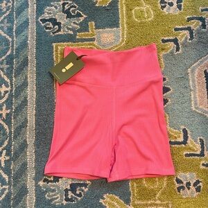 Ribbed Shortie Shorts - Pink